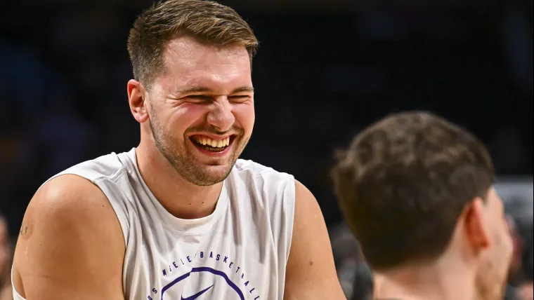 Luka Doncic made the most absurd shot at Lakers practice | Sporting News